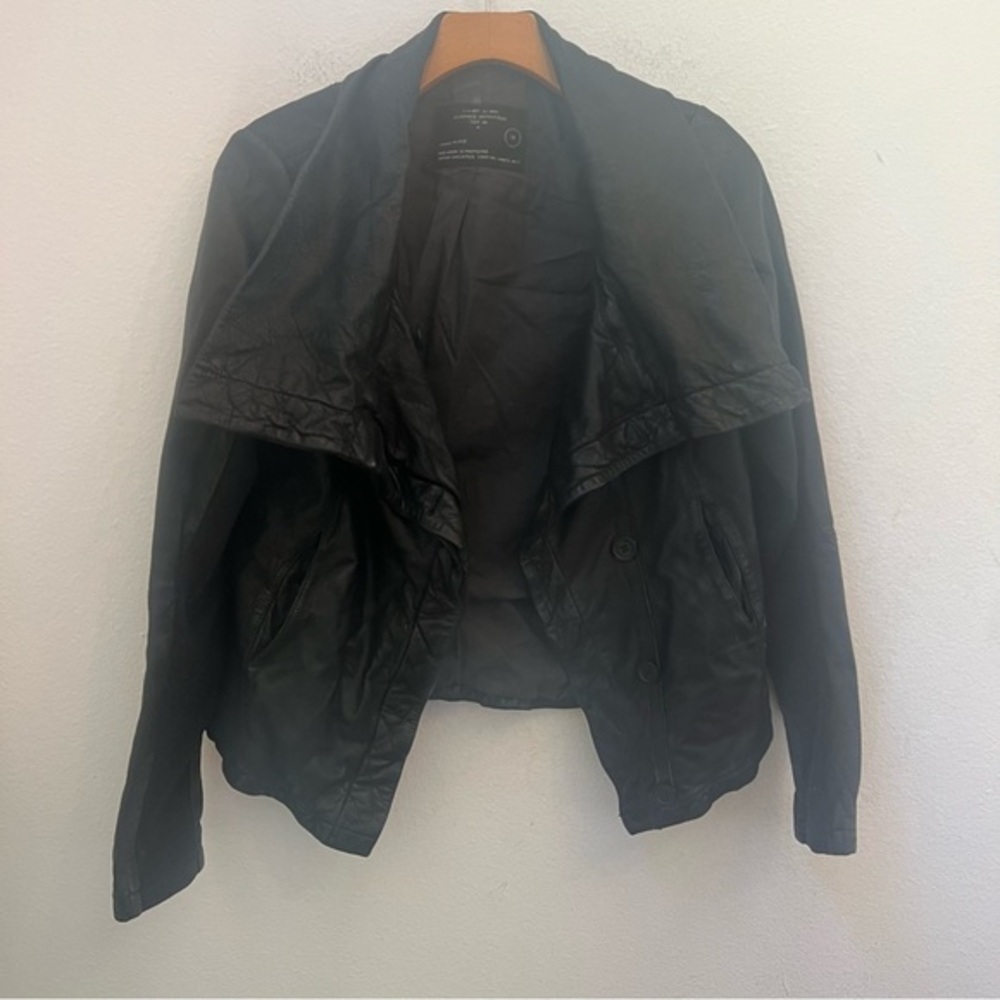 ALL SAINTS SOLID BLACK JACKET SIZE 10 (S5)